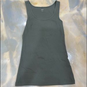 Olive ribbed knit tank top